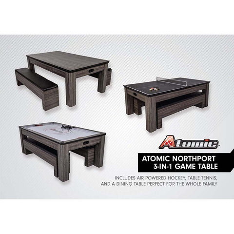 Image of Atomic 84" Hampton 3-in-1 Air Hockey/Dining/Ping Pong Table