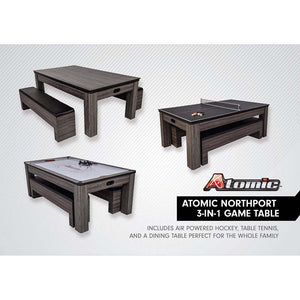 Atomic 84" Hampton 3-in-1 Air Hockey/Dining/Ping Pong Table